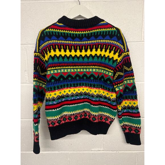 polo Ralph Lauren Sz Large L multi fair Isle Wool-Blend Jumper printed thick - Picture 3 of 4